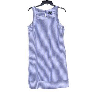 For Cynthia Women Dress Size M Linen Blend Sleeveless 2 Pockets Button Side